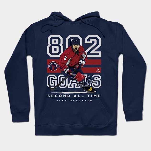 Alex Ovechkin Washington 802 Goals Hoodie by lavonneroberson